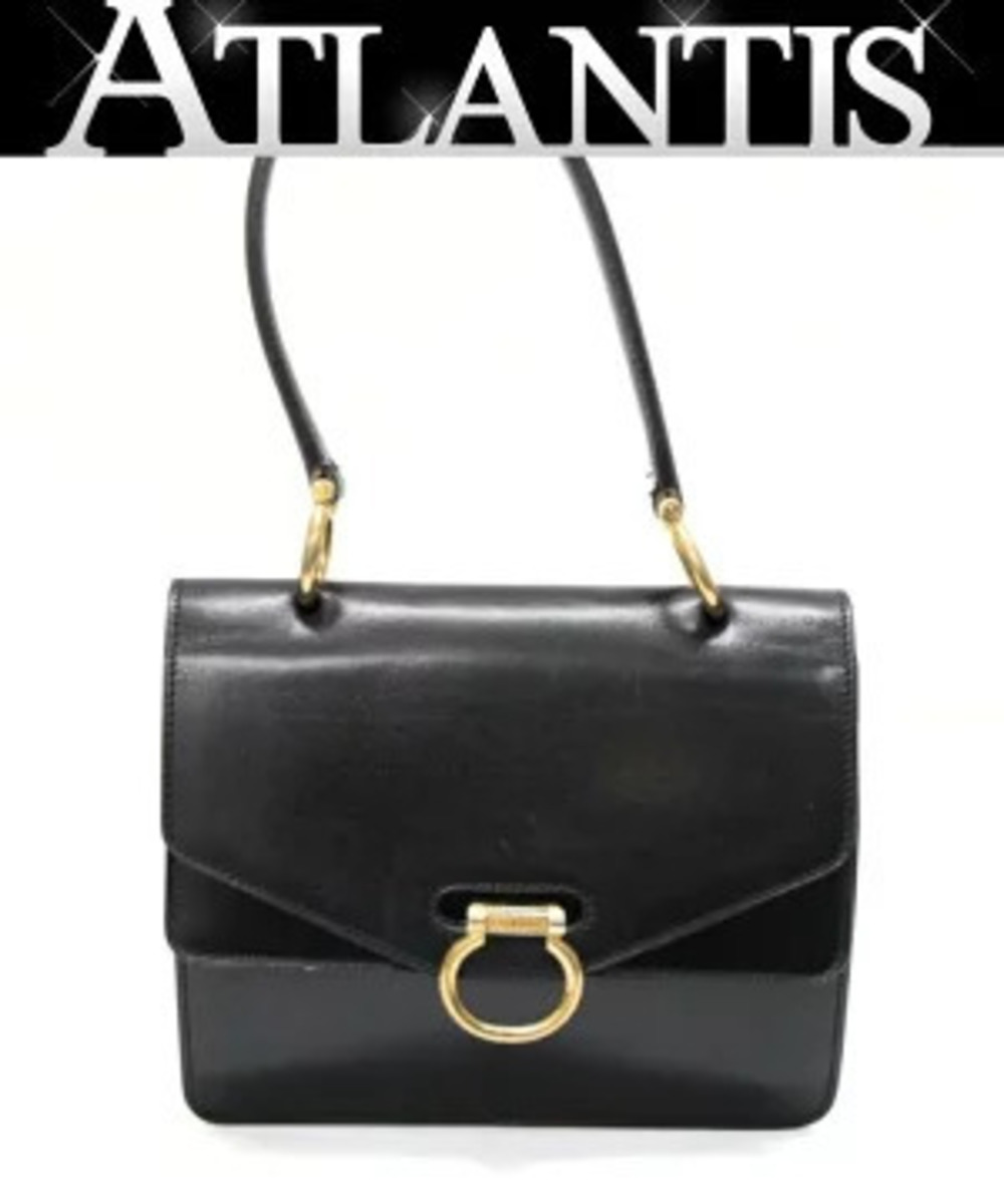 Celine Double Flap Handbag Leather Black